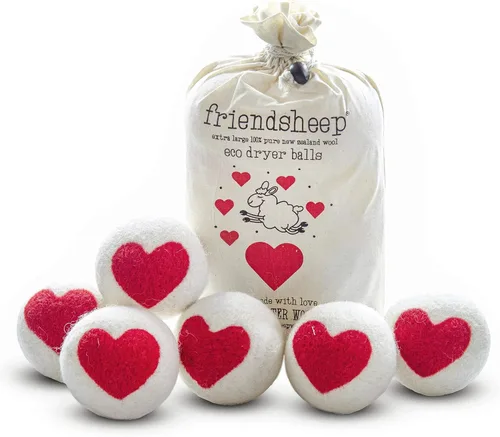 Miniatura 21 de Friendsheep Bolas secadoras de lana, alternativa orgánica reutilizable para suavizantes de telas para lavandería, hechas a mano, comercio justo