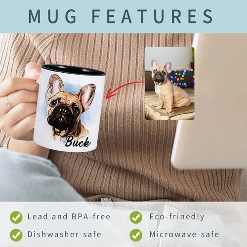 Miniatura 4 de Taza personalizada, taza de café personalizada para mascotas, tazas de fotos de perros, taza de café para amantes de los perros, taza de café