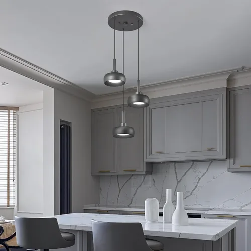 Miniatura 4 de Modernas lámparas colgantes negras para isla de cocina, mini cúpula, lámpara colgante para dormitorio, sala de estar, comedor, bar (3 luces)