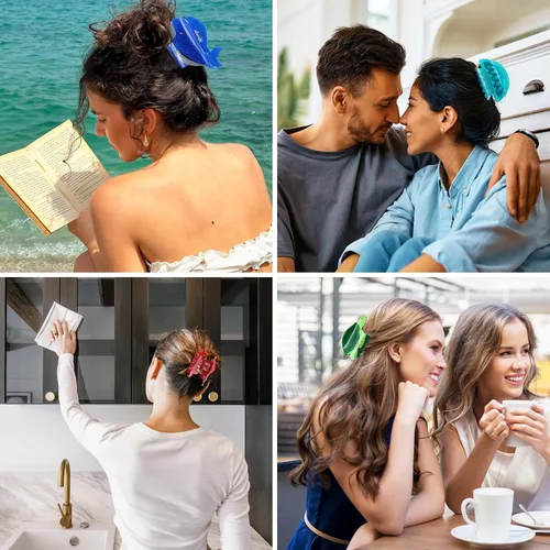 Miniatura 5 de 4 pinzas de pelo de animales marinos para mujeres y niñas, grandes, pinzas de pelo oceánicas, vida marina bajo el mar, tortuga marina, ballena