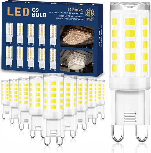 Miniatura 21 de winshine Bombilla LED G9 de 3000 K, luz blanca cálida, bombilla G9 de 4 W (equivalente a halógeno de 40 W), base de cerámica G9 bi pin con ángulo