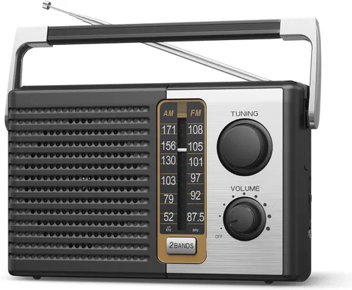 Yewrich Radio AM FM con la mejor recepción, radios transistores portátiles que funcionan con pilas, conector para auriculares, alimentación de CA,