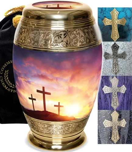 Miniatura 9 de Urna de cremación de cruz negra para cenizas hombre adulto – Urnas de cremación personalizadas para cenizas humanas, urnas decorativas para hombre