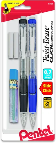 Miniatura 11 de Lápiz automático Pentel Twist Erase Click con 2 borradores de repuesto y minas, 0.01 pulgadas, barriles surtidos, Variados