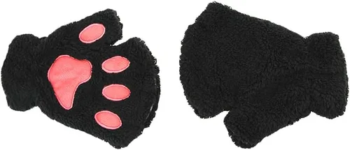 Miniatura 8 de Guantes de garra para disfraz de Halloween, medio dedo, lobo, oso, gato, guantes, guantes de piel sintética para mascarada, cosplay, utilería de mano