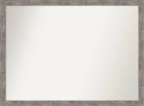Miniatura 124 de Amanti Art Silver Bathroom Mirror for Over Sink, 24x49 Custom Made Marred Pewter Rectangle Vanity Mirror, Oversize Casual Wood Frame, Hangs Estaño