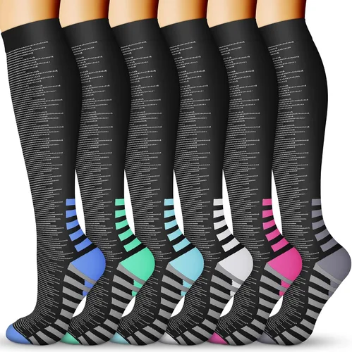 Miniatura 25 de Calcetines de compresión para mujeres y hombres 15-20 mmHg, mejores para uso médico, enfermería, para correr, atletismo, varices, viajes