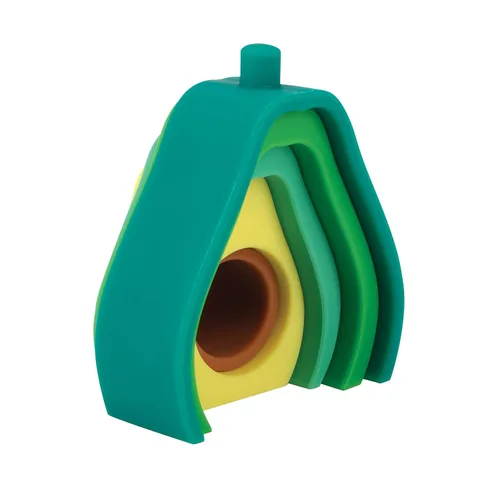 Miniatura 9 de Nuby Juguete interactivo de aguacate apilable de silicona suave, juguete apilable de 5 piezas para el desarrollo temprano, más de 12 meses