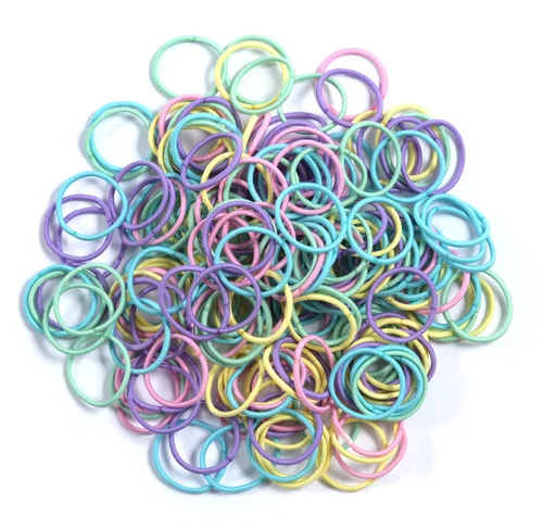 Miniatura 2 de Youxuan Bandas elásticas pequeñas para el cabello para niñas, bandas de goma suaves y cómodas, 100 ligas para el cabello, multicolor Primavera