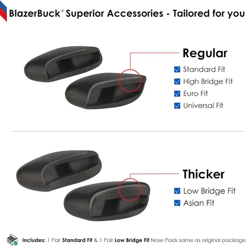 Miniatura 4 de BlazerBuck Almohadillas de repuesto para la nariz Oakley Flak Jacket XLJFlak 20 XLMedia chaqueta 20 XLMedia chaqueta XLJ Combo Negro 0