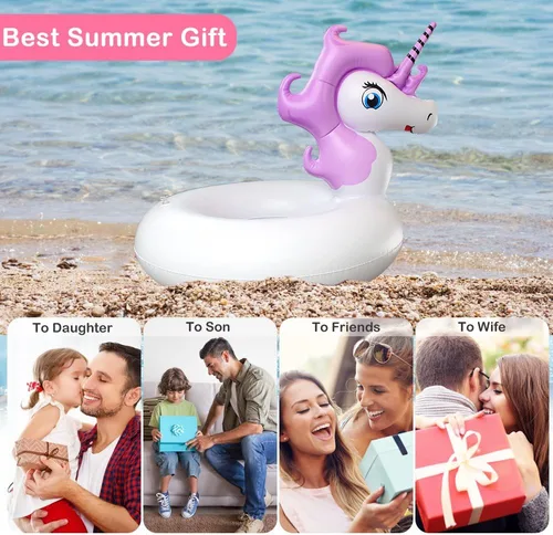 Miniatura 6 de Flotador de piscina de unicornio, flotadores de piscina para niños, flotador inflable de unicornio para piscina, flotadores para niños, anillos