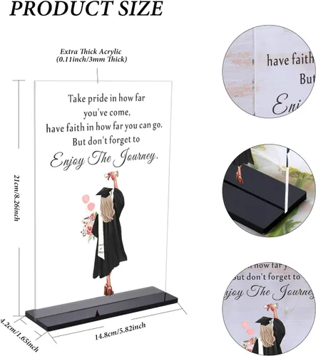 Miniatura 6 de Regalos de graduación de la clase de 2025, letrero decorativo de escritorio, regalo inspirador para mujeres, niñas, hijas, hermanas, amigas, escuela