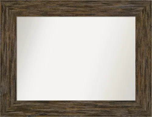Miniatura 21 de Amanti Art Espejo personalizado, espejo de baño marrón Fencepost, espejo de pared o espejo de tocador de baño sobre el fregadero (27 x 27 pulgadas)