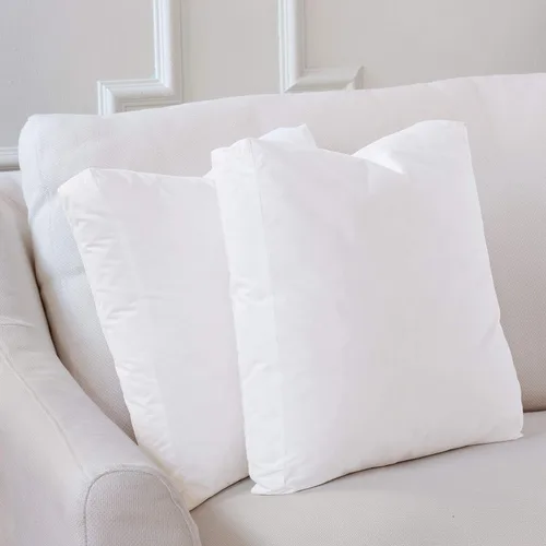 Miniatura 2 de Almohada cuadrada de lujo hipoalergénica de lujo de 19 x 19 x 3 pulgadas, mezcla de poliéster y plumas esponjosas, funda de 100% algodón batista