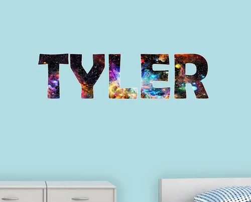 Miniatura 2 de Calcomanía de pared, nombre, personalizado, recámara de niños, vía láctea, calcomanía VWAQ-GN3.