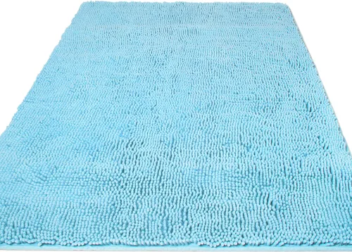 Miniatura 100 de Yeaban Alfombra de pasillo de baño de 24 x 72 pulgadas, antideslizante, alfombra de baño larga de felpilla gruesa, absorbente y lavable, alfombra