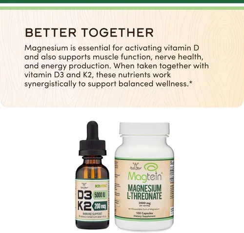 Miniatura 5 de Vitamina D3 K2 5,000 UI Gotas Líquidas (5,000 UI de D3 y 200 mcg de 99.9% All-Trans Patentado K2 MK-7 (K2Vital)) Gotas Líquidas de Vitamina D