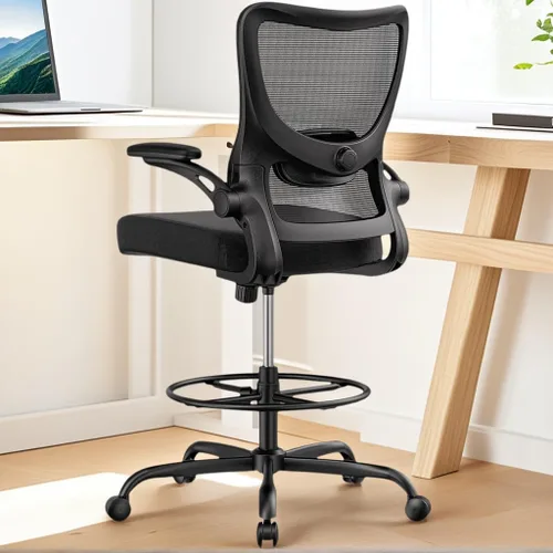 Miniatura 13 de Marsail Silla ergonómica de oficina, silla de escritorio, silla de juegos con soporte lumbar ajustable en altura, reposabrazos ajustable y Oscuro