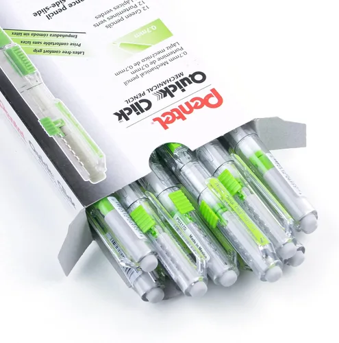 Miniatura 5 de Pentel QUICK CLICK - Portaminas mecánico (0.7mm), cuerpo verde, caja de 12 lápices (PD217D)