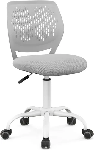 Miniatura 10 de Giantex Silla de escritorio moderna para niños, silla de estudio sin brazos con altura ajustable, silla de oficina ergonómica con ruedas, silla