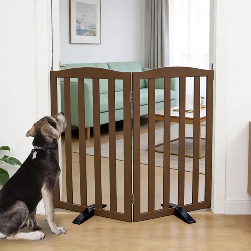 Miniatura 21 de Puerta para Perros Independiente para Interiores, Puerta para Perros Plegable, Puertas para Mascotas para Entradas, Escaleras o Pasillos, Puerta