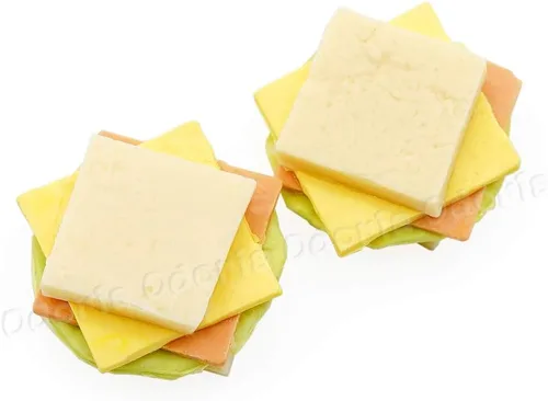 Miniatura 2 de Odoria 1/12 sándwich miniatura 2pcs accesorios de decoración de casa de muñecas