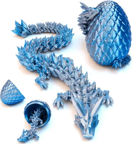 Huevo de dragón impreso en 3D, huevo de dragón de cristal misterioso de Pascua, juguetes sorpresa, huevos de dragón de cristal articulados con