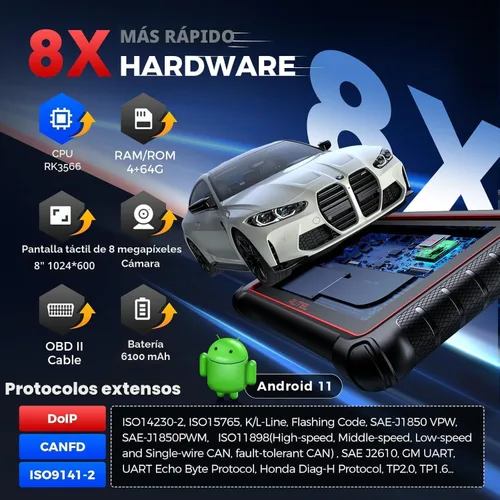 Miniatura 8 de Autel Escáner MaxiCOM MK900: 2026 actualizado como MK900BT MK900-BT MX900 Herramienta de diagnóstico bidireccional, 8 pulgadas más de MK808S MK808BT