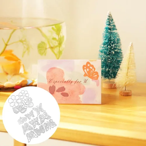 Miniatura 8 de 17 troqueles de corte de plantilla en relieve, hojas de mariposa y flores de AIFUDA para manualidades, álbumes de recortes, marco de fotos, álbum