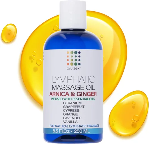 Miniatura 14 de Aceite de masaje de drenaje linfático con árnica y aceite de coco, mentol refrescante para alivio, recuperación poscirugía y lipedema, liposucción