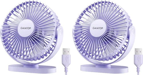 Miniatura 10 de Gaiatop Ventilador de escritorio USB, 5.5 pulgadas, pequeño, silencioso, potente, 3 velocidades, rotación de 90°, mini ventiladores de mesa de Azul