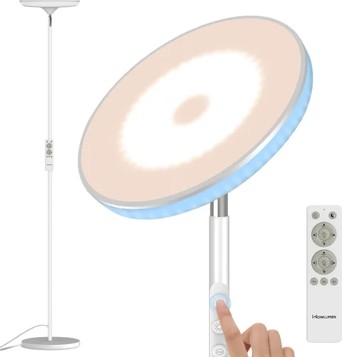 Miniatura 11 de Lámpara de pie brillante para sala de estar, luces LED de habitación de 42 W con control remoto, 3700 lm RGBW moderna luz de pie alta