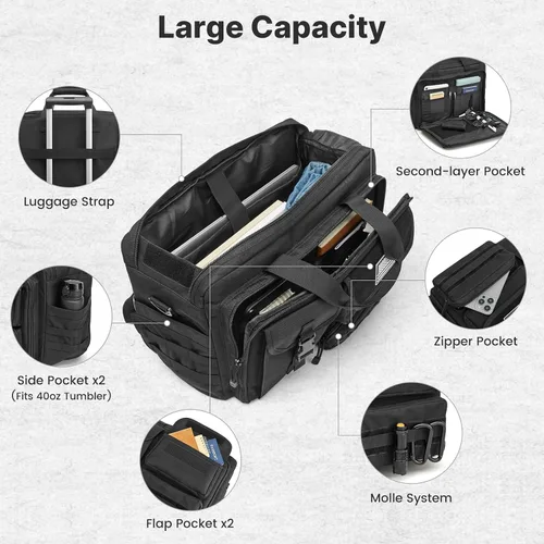 Miniatura 5 de G4Free Bolsa de mensajero grande para hombre, 3 en 1 para laptop, maletín para viajes de fin de semana, trabajo
