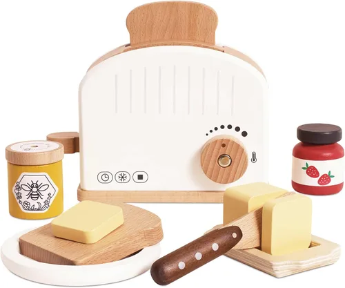 Miniatura 8 de Le Toy Van - Honeybake - Juego de máquina de café de madera prémium - Juego de juguetes de cocina y café Accesorios de cocina de juguete para Rojo