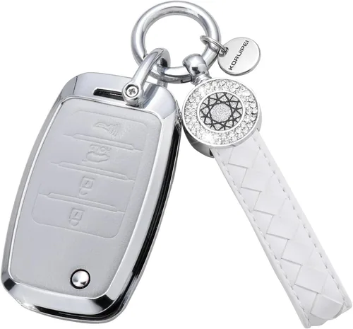 Miniatura 10 de Compatible with Kia Key Fob Cover with Keychain Genuine Leather Crystal Key Protector