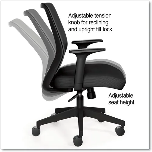 Miniatura 9 de Alera Wessex - Silla ergonómica de malla para oficina, silla giratoria de escritorio para computadora, altura de asiento ajustable, soporta hasta