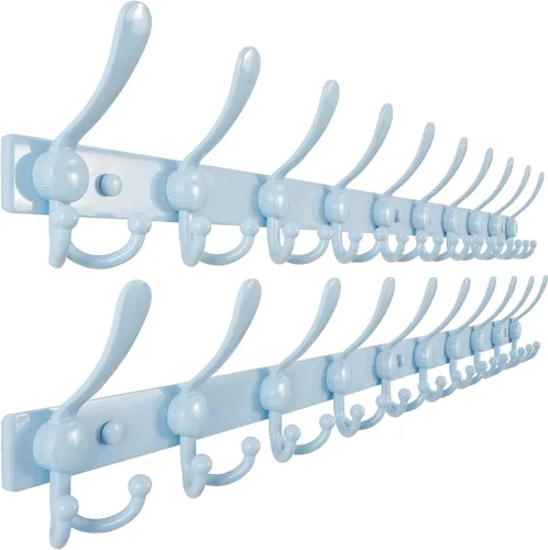 Miniatura 69 de Dseap - Perchero para montaje en pared, base resistente calibre 12 vs Flimsy de 0.039 pulgadas, ganchos sólidos antidesgarros, montaje en perno