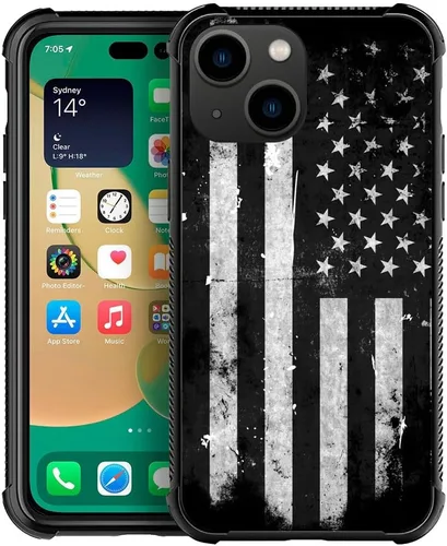 Miniatura 24 de ZHEGAILIAN Funda compatible con iPhone 14, funda de munición AK 47, parte trasera de vidrio templado+funda protectora de TPU de silicona suave