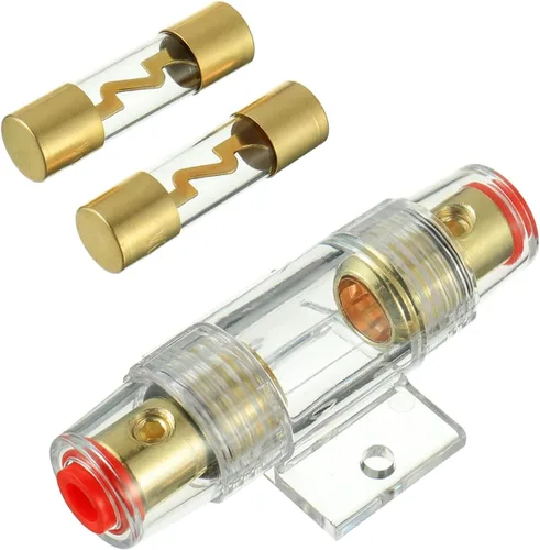Portafusibles en línea de calibre 4-8 AWG con fusibles AGU de 100 A para audio de coche, alarma, amplificador, compresores, soporte de fusibles en