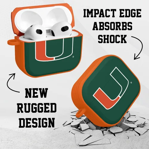Miniatura 3 de AFFINITY BANDS Miami Hurricanes HDX - Funda compatible con Apple AirPods Gen 3 (clásico)