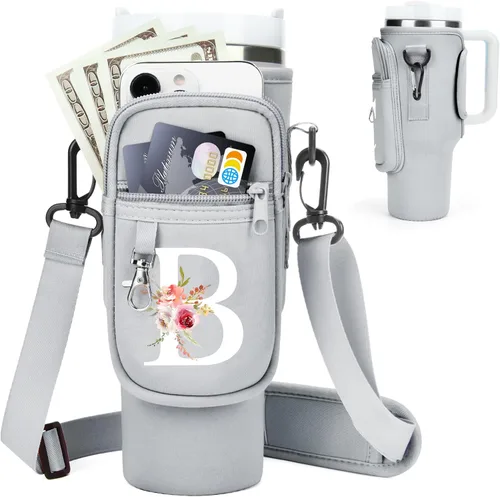 Miniatura 42 de Initial Water Bottle Holder with Strap for Stanley Cup Accessories 40 oz/Simple Modern Tumbler, Birthdays for Women Girls, Water Bottle Carrier Bag