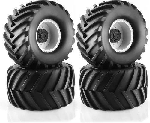 Miniatura 10 de Neumáticos de camión Monster 1/8 RC y ruedas hexagonales de 0.669 in, llantas de goma para buggy para camiones todoterreno a escala 1:8, Kaiju Tmaxx