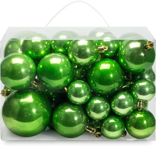 AMS - Adornos chapados, bolas de Navidad, de 40 quilates, colección de árbol para decoración de fiestas de boda, vacaciones, fiesta (perla de 40