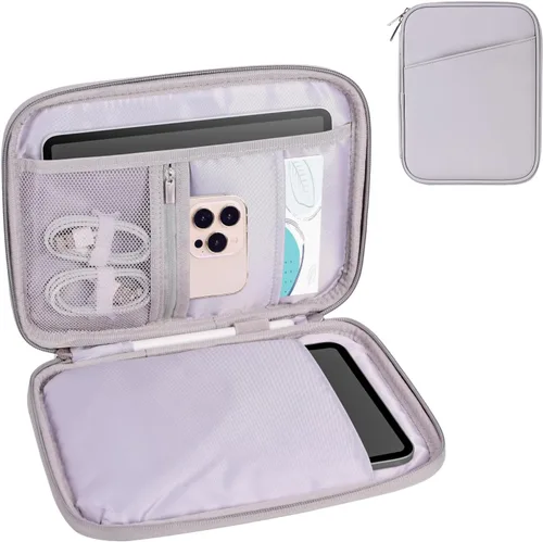 Bolsa de manga para tablet de 8-9 pulgadas, funda de viaje acolchada para Galaxy Tab A9 8.7/Tab A 8.4/Fire HD 8 (PU-Gray9)