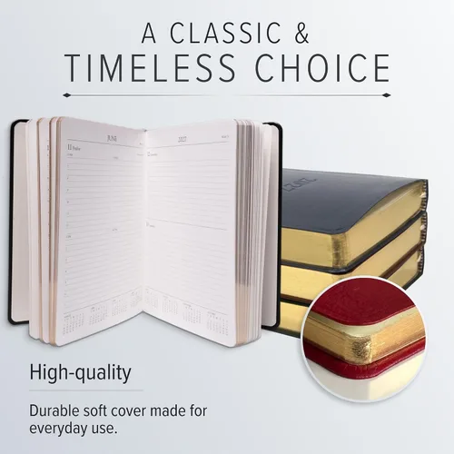 Miniatura 4 de Gallery Leather Daily Planner 2027, Elegantly Bound Daily Calendar Planner and Notebook with Stylish Gold-Gilded Page Edges, 12 Months - 2027