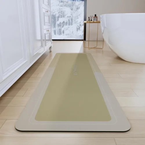 Miniatura 39 de Tapete de baño, tapetes de baño súper absorbentes, antideslizantes, de secado rápido, tapetes de goma fina para piso de baño que caben debajo
