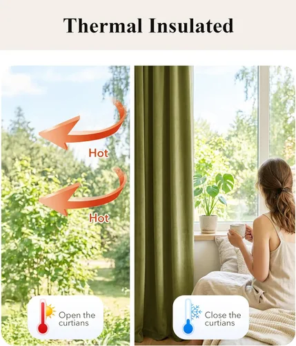 Miniatura 40 de StangH Cortinas de Terciopelo Verde Esmeralda de 96 Pulgadas - Cortinas Opacas de Terciopelo de Lujo Súper Suaves, Elegante Cobertura de Ventana