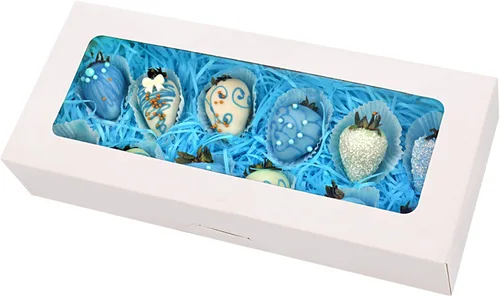 Miniatura 5 de RIFMEAE Paquete de 24 cajas de galletas de 14 x 6 x 2.5 pulgadas, cajas de panadería con ventana, cajas de fresas, cajas de golosinas emergentes