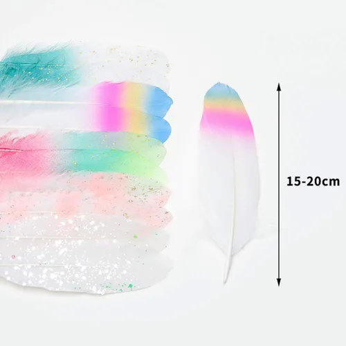 Miniatura 4 de 50 piezas de plumas de ganso naturales de 5 estilos, accesorios de ropa, paquete de estilos arcoíris, decoración de Pascua, Navidad, ropa