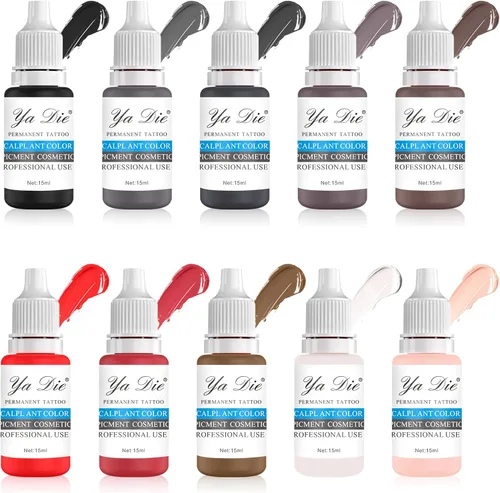 10 Uds Ceja Labios Tatuaje Maquillaje Permanente Tatuaje Tinta Pigmento Cosmético Natural Microblading Color Pigmento